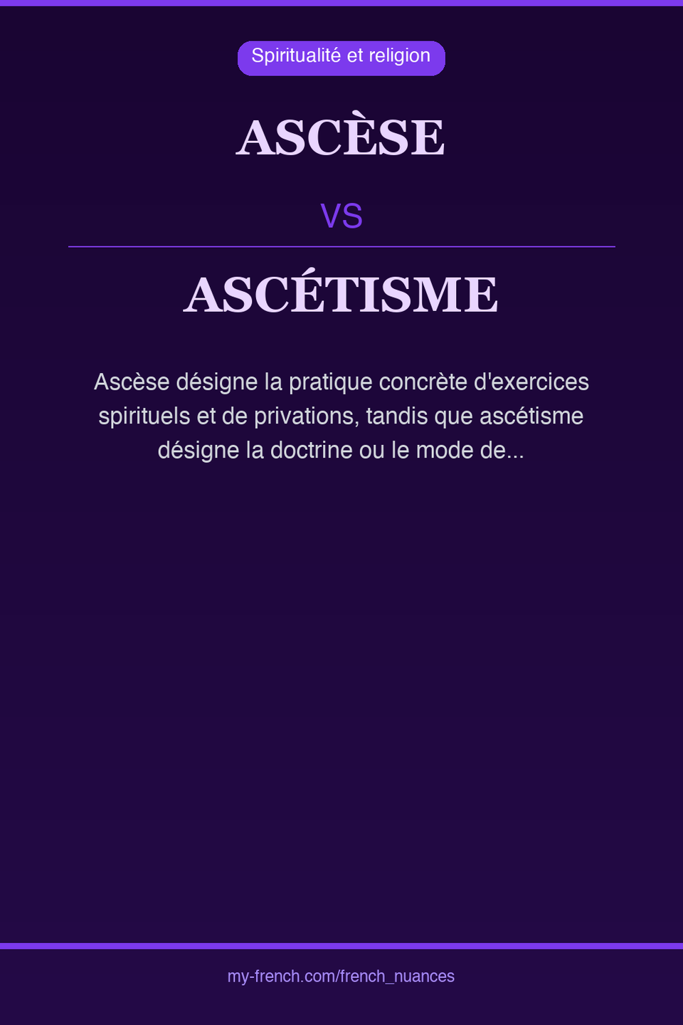 ascèse vs ascétisme : quelle nuance ?