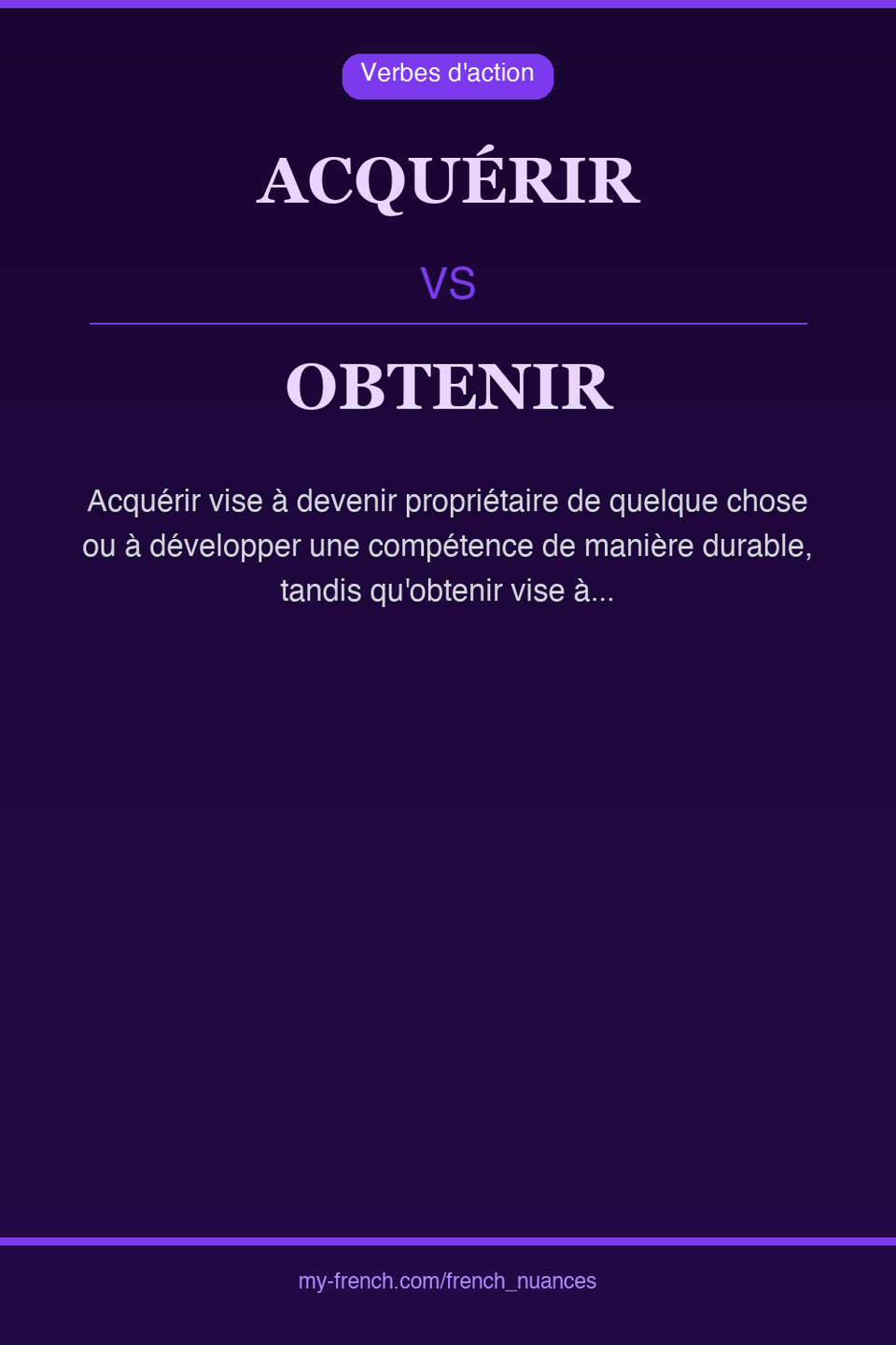 acquérir vs obtenir : quelle nuance ?