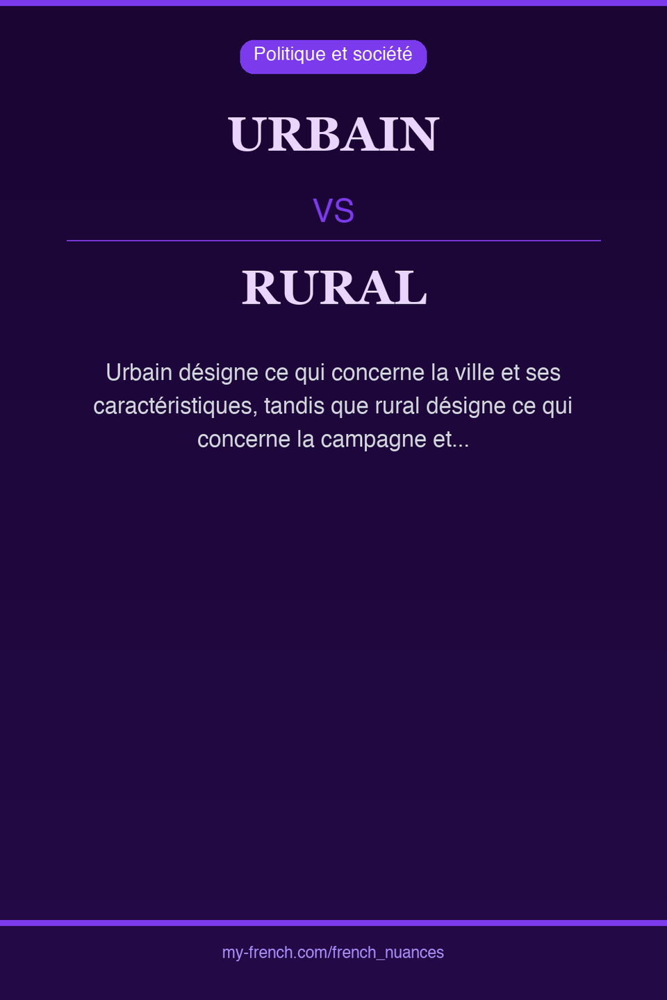 urbain vs rural : quelle nuance ?