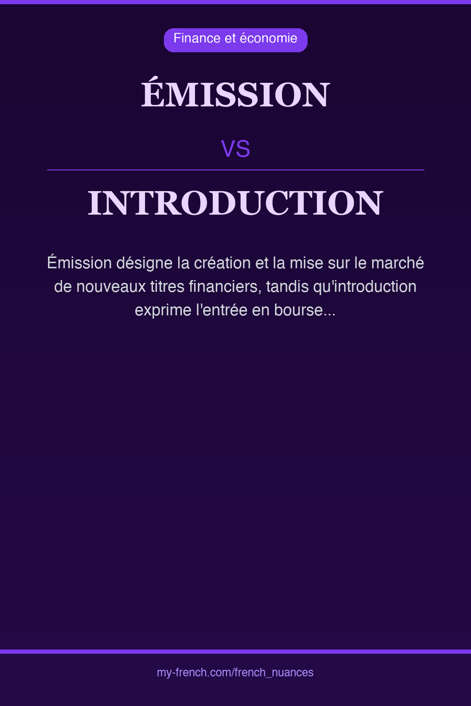 émission vs introduction : quelle nuance ?
