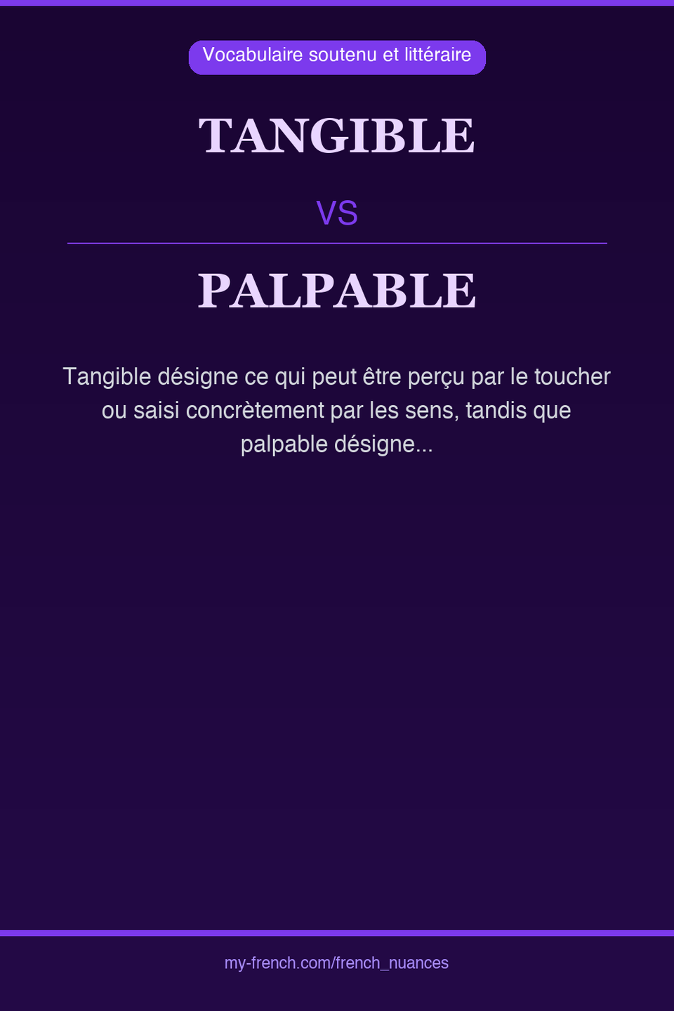 tangible vs palpable : quelle nuance ?