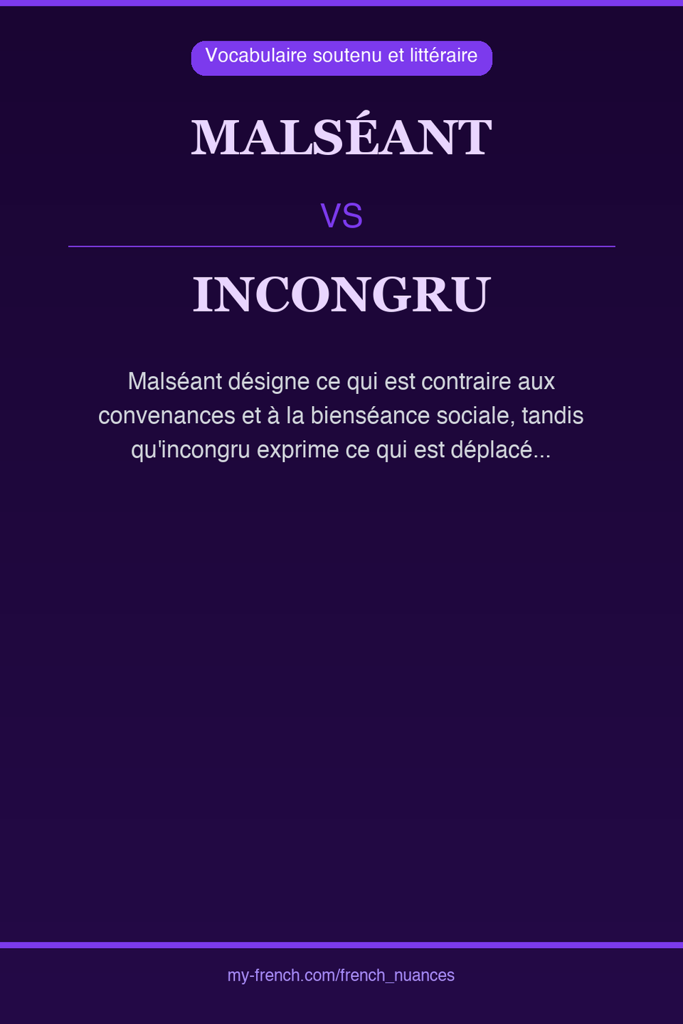 malséant vs incongru : quelle nuance ?