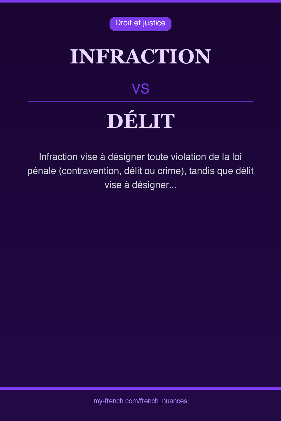 infraction vs délit : quelle nuance ?