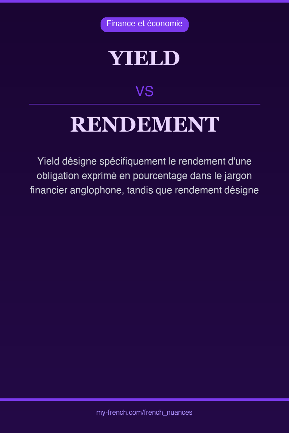 yield vs rendement : quelle nuance ?