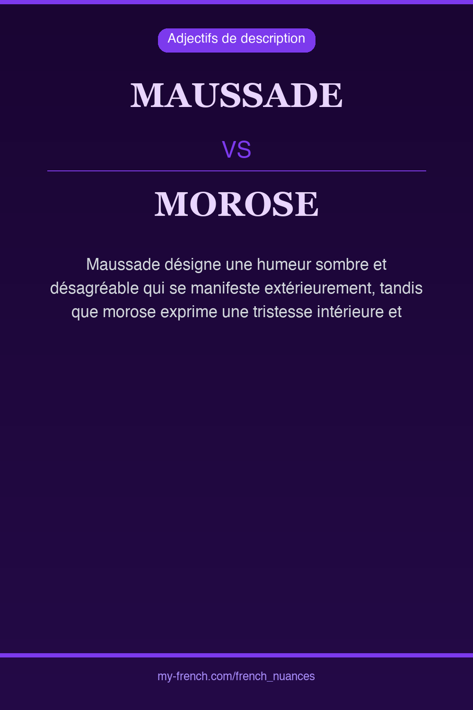 maussade vs morose : quelle nuance ?