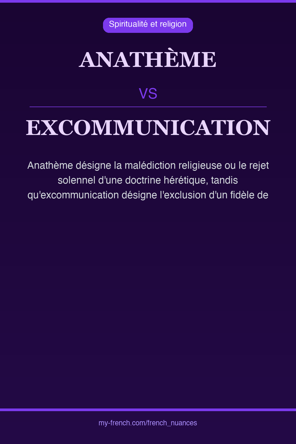anathème vs excommunication : quelle nuance ?
