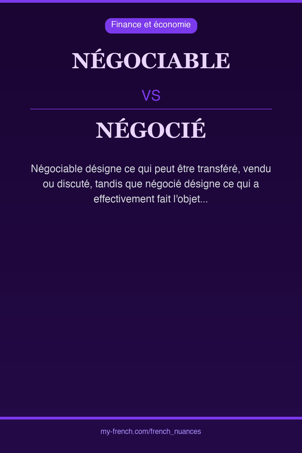 négociable vs négocié : quelle nuance ?