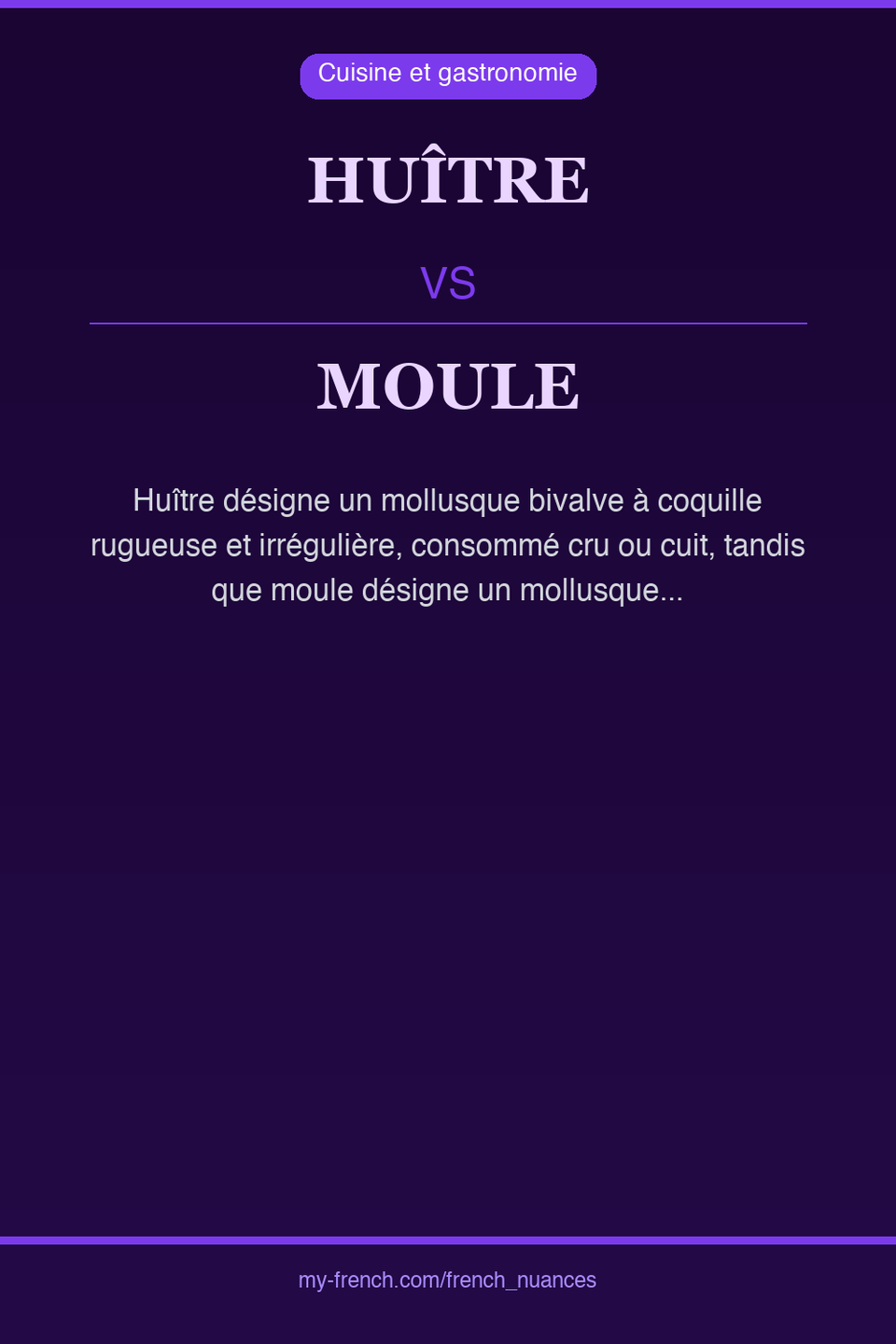 huître vs moule : quelle nuance ?