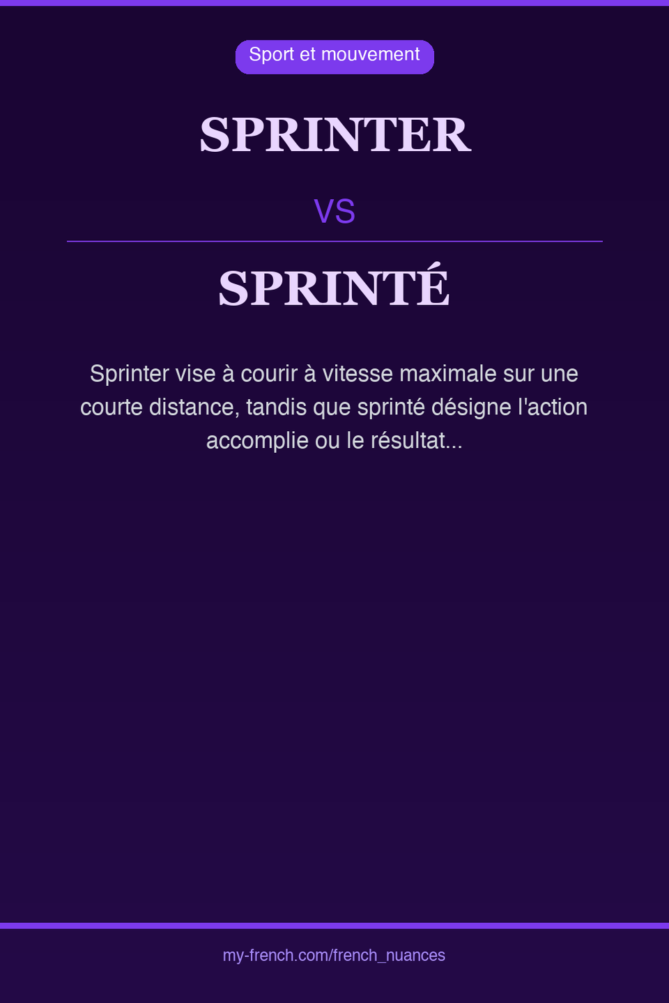 sprinter vs sprinté : quelle nuance ?