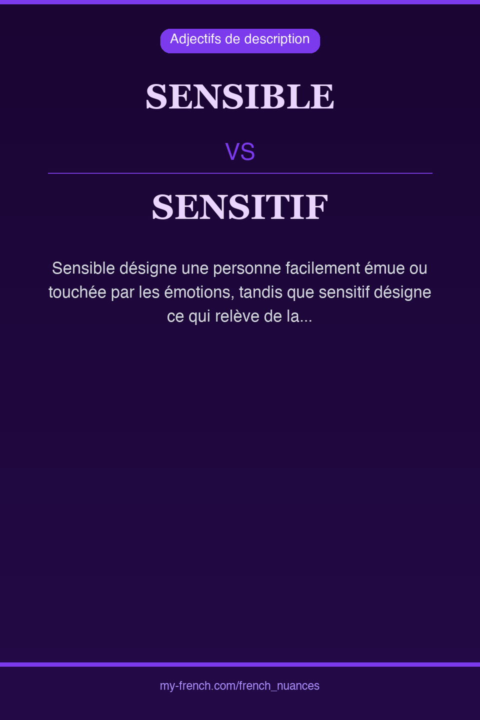 sensible vs sensitif : quelle nuance ?