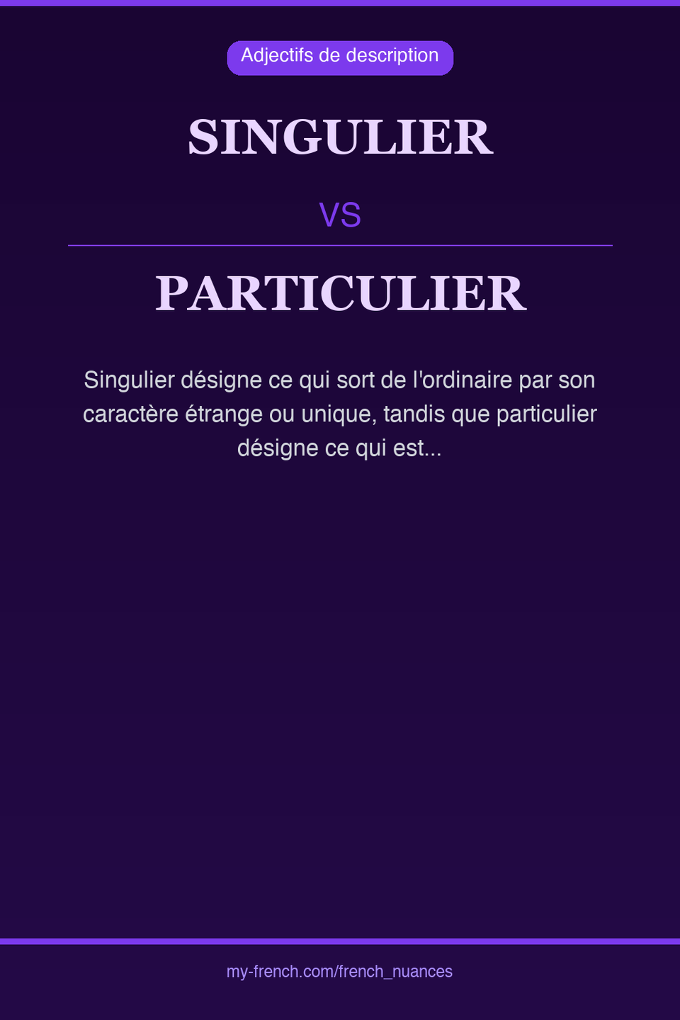 singulier vs particulier : quelle nuance ?