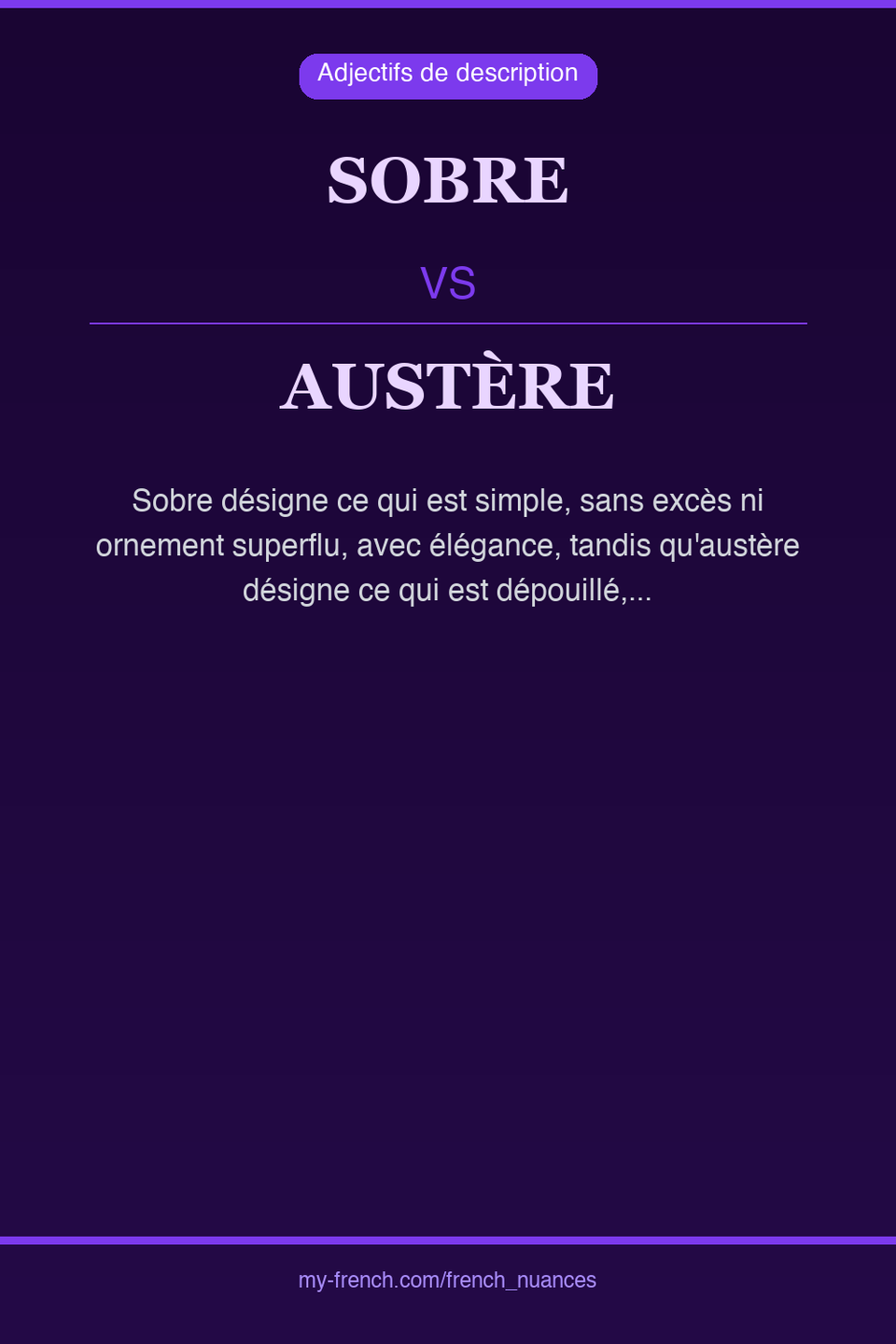 sobre vs austère : quelle nuance ?