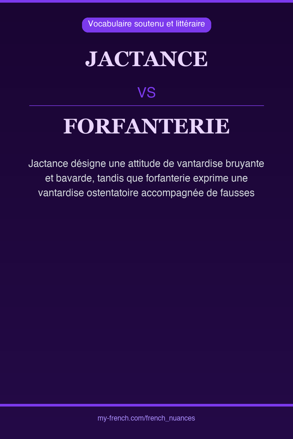 jactance vs forfanterie : quelle nuance ?