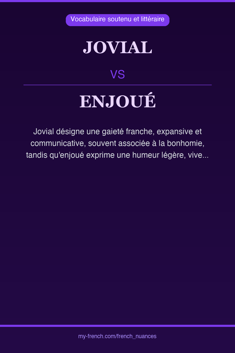 jovial vs enjoué : quelle nuance ?
