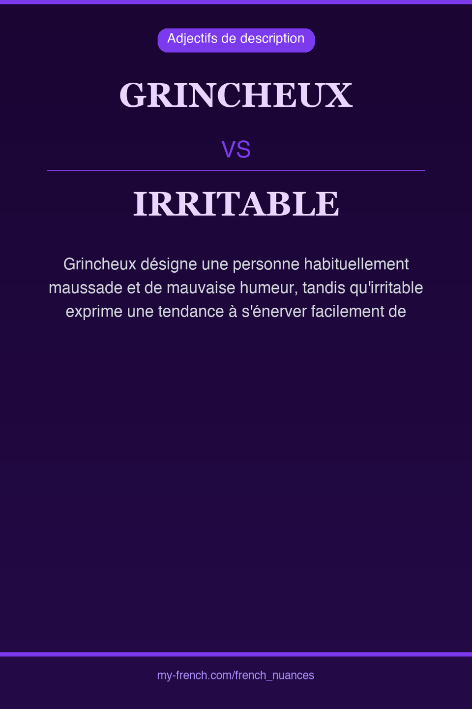 grincheux vs irritable : quelle nuance ?