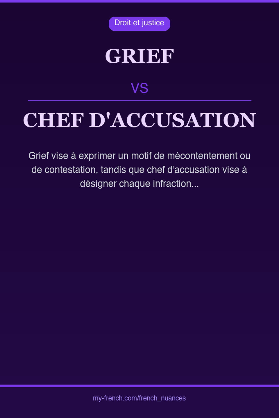 grief vs chef d'accusation : quelle nuance ?