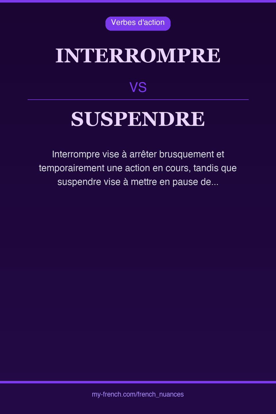 interrompre vs suspendre : quelle nuance ?