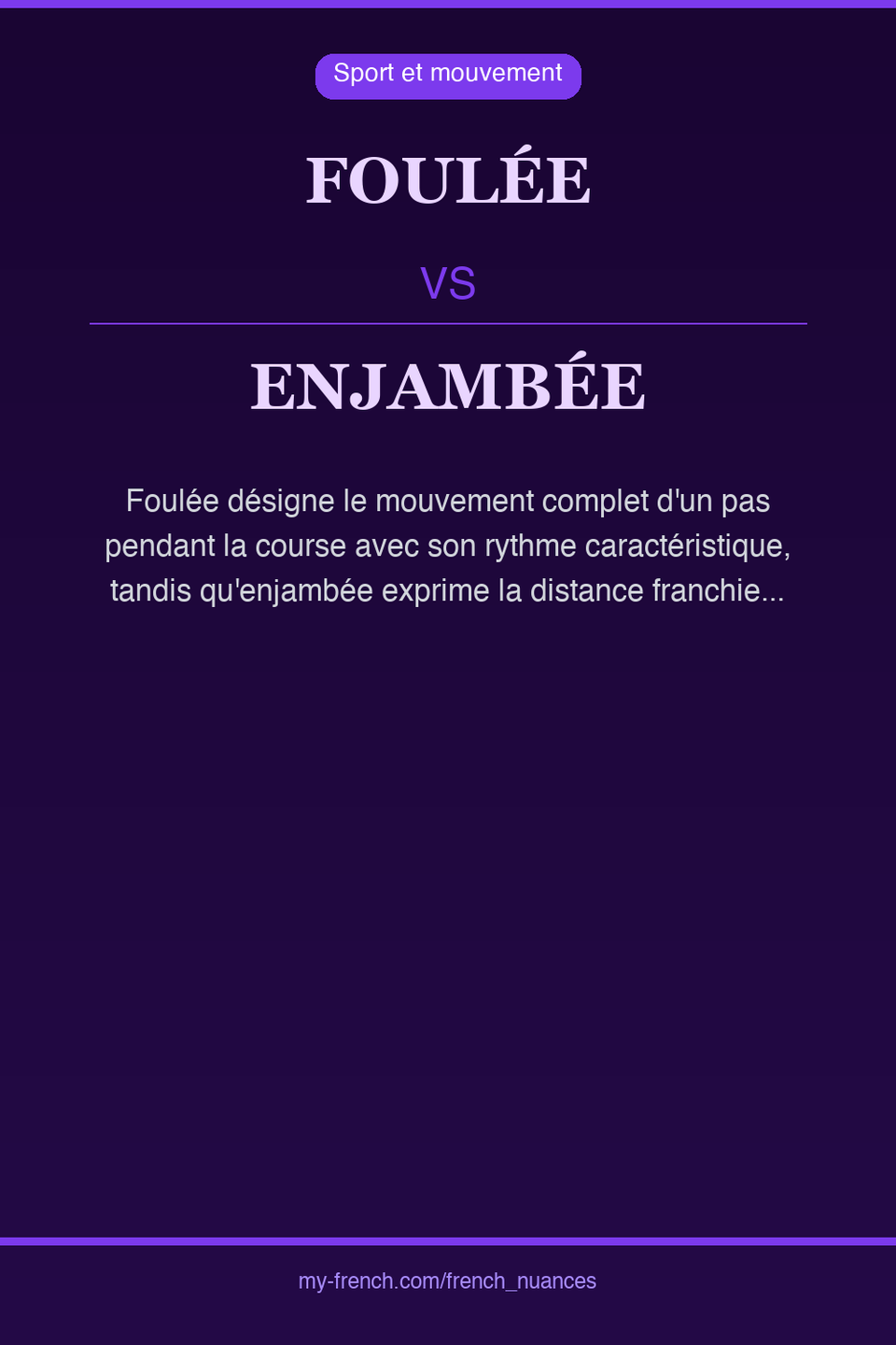 foulée vs enjambée : quelle nuance ?