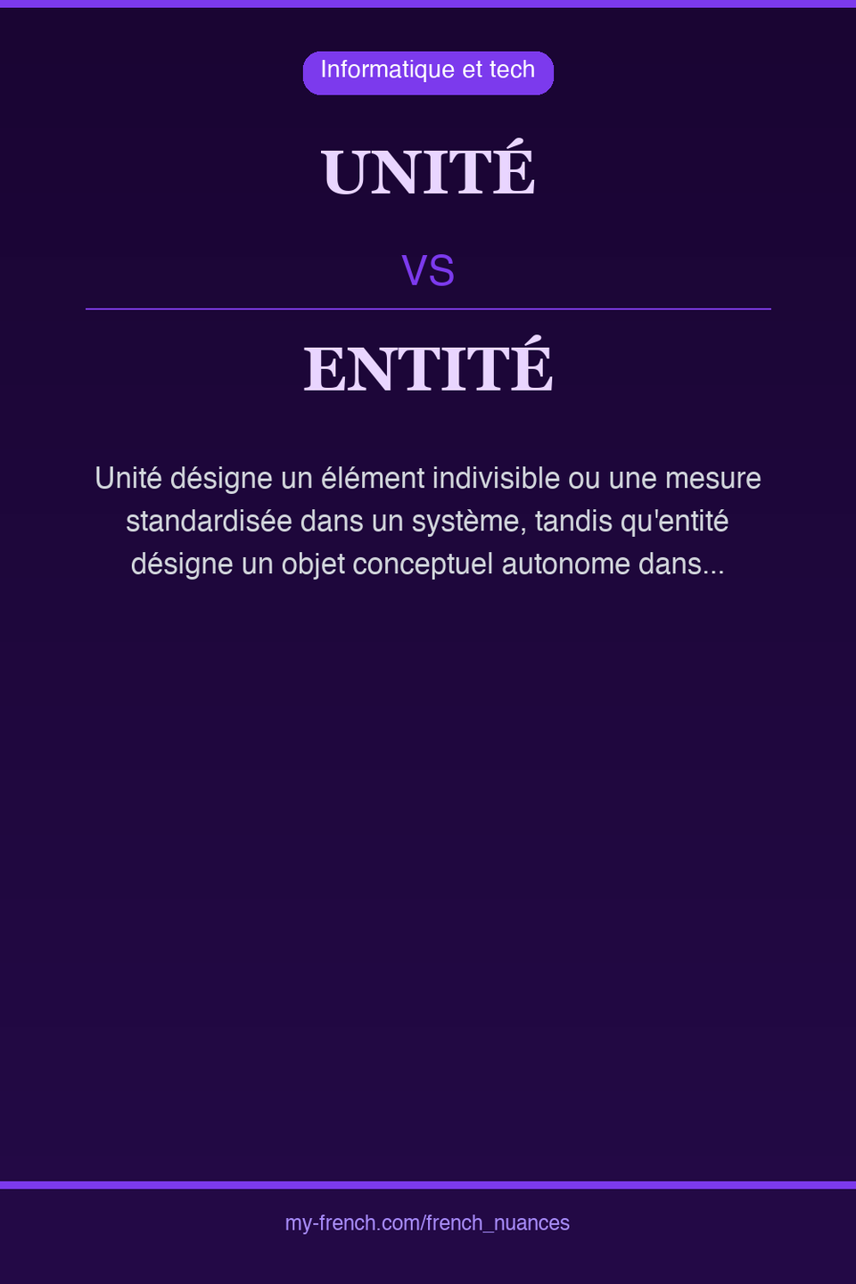 unité vs entité : quelle nuance ?