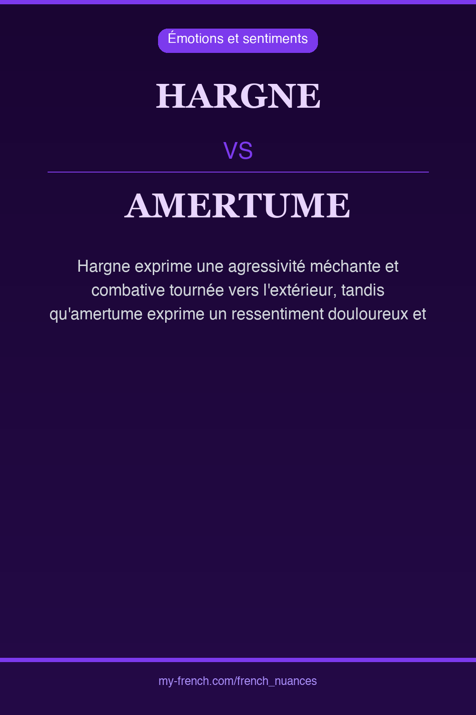 hargne vs amertume : quelle nuance ?