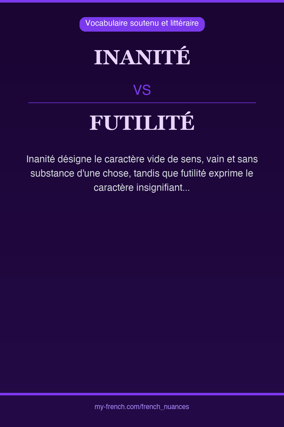 inanité vs futilité : quelle nuance ?