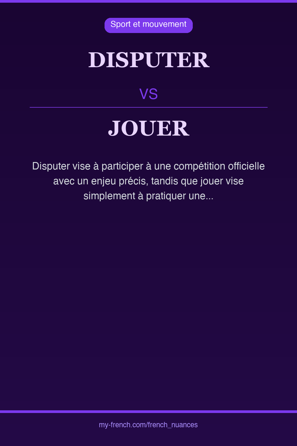 disputer vs jouer : quelle nuance ?