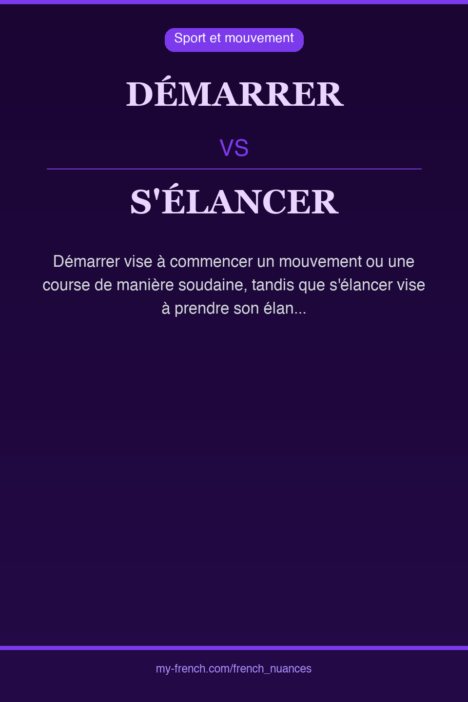 démarrer vs s'élancer : quelle nuance ?