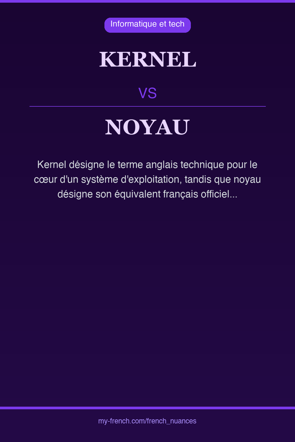 kernel vs noyau : quelle nuance ?