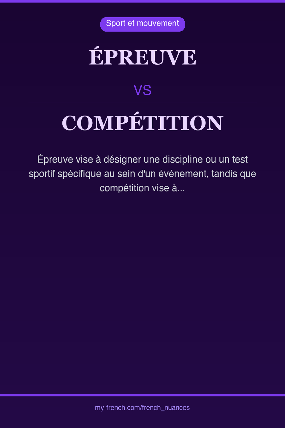 épreuve vs compétition : quelle nuance ?