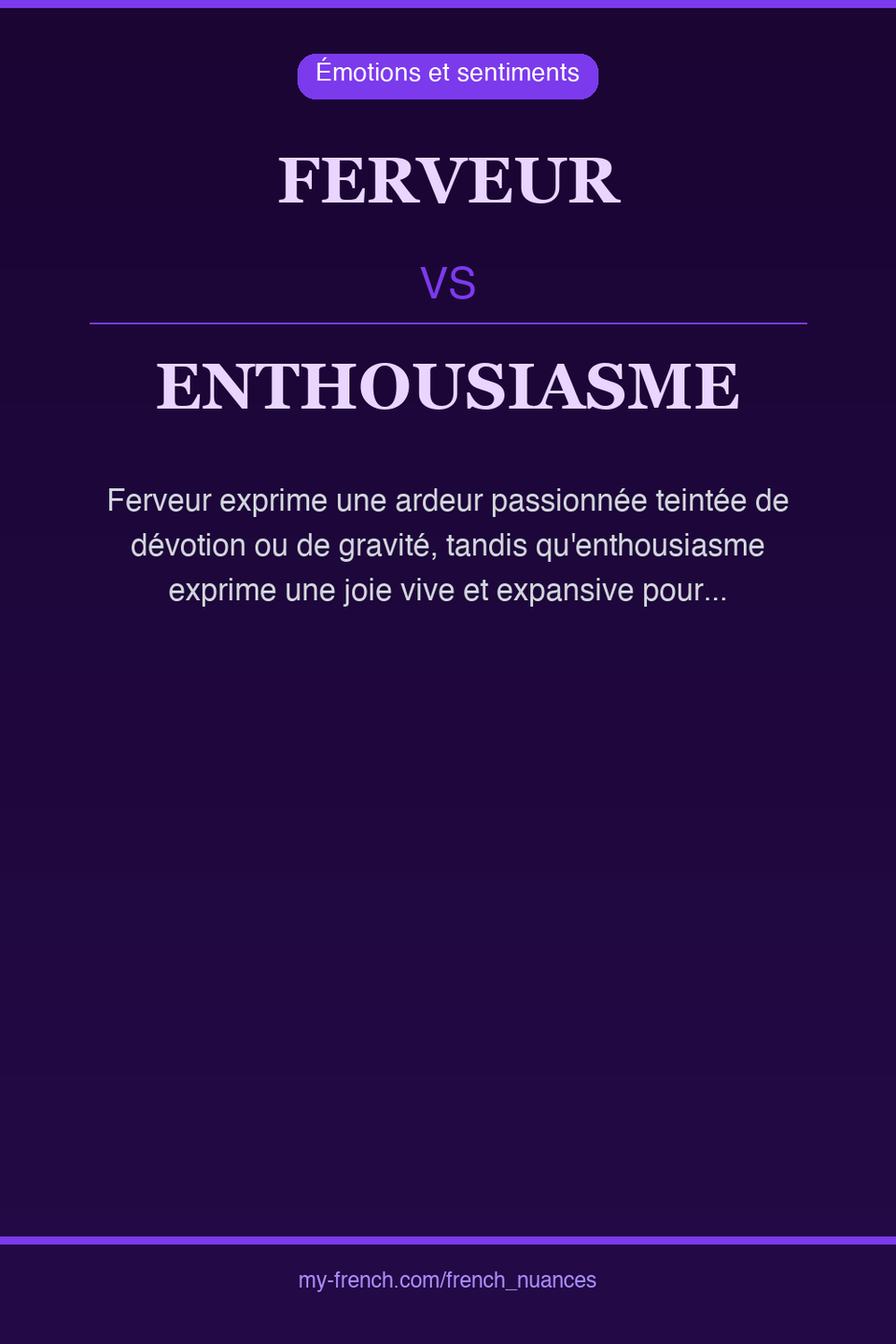 ferveur vs enthousiasme : quelle nuance ?