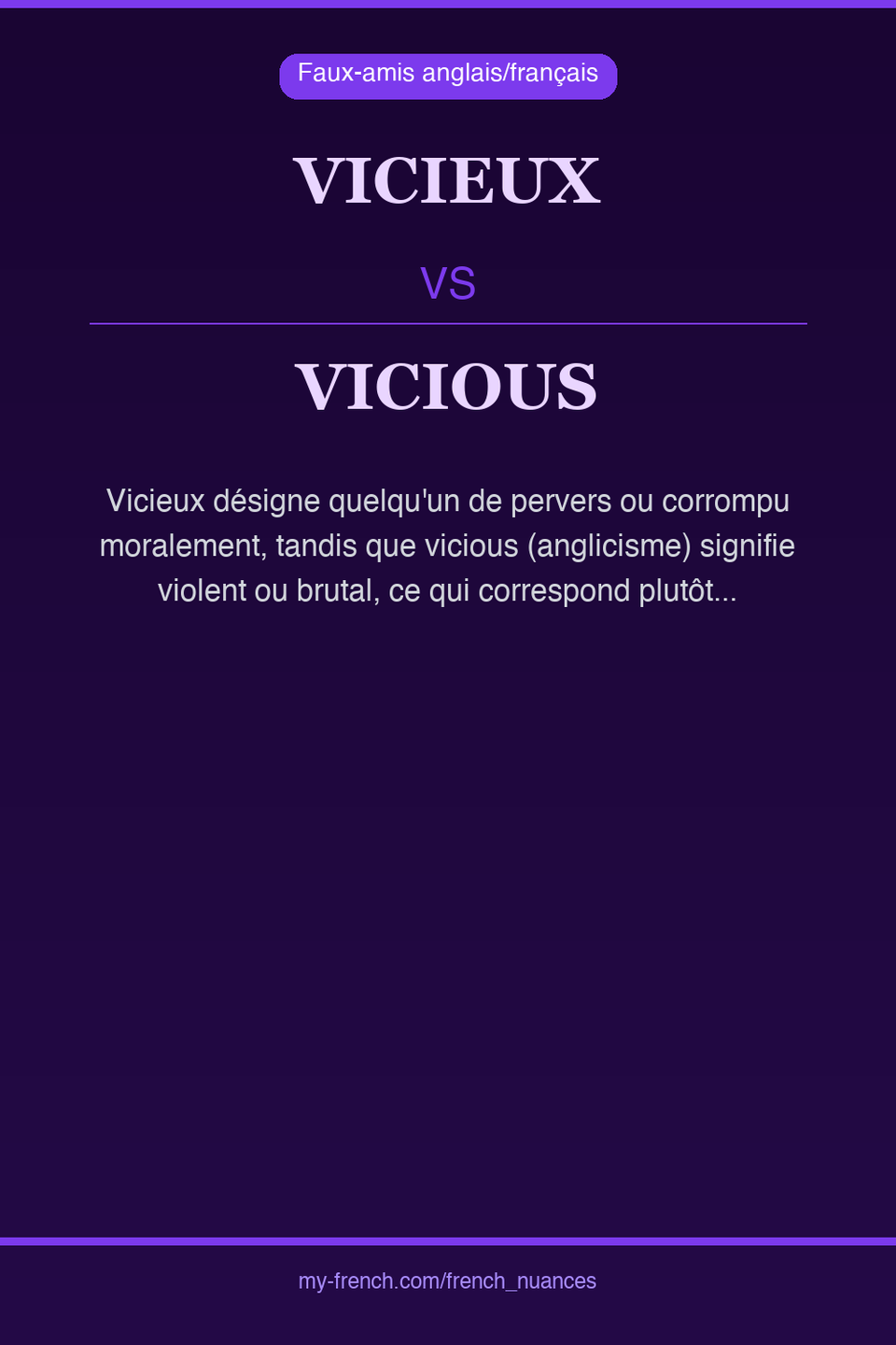 vicieux vs vicious : quelle nuance ?