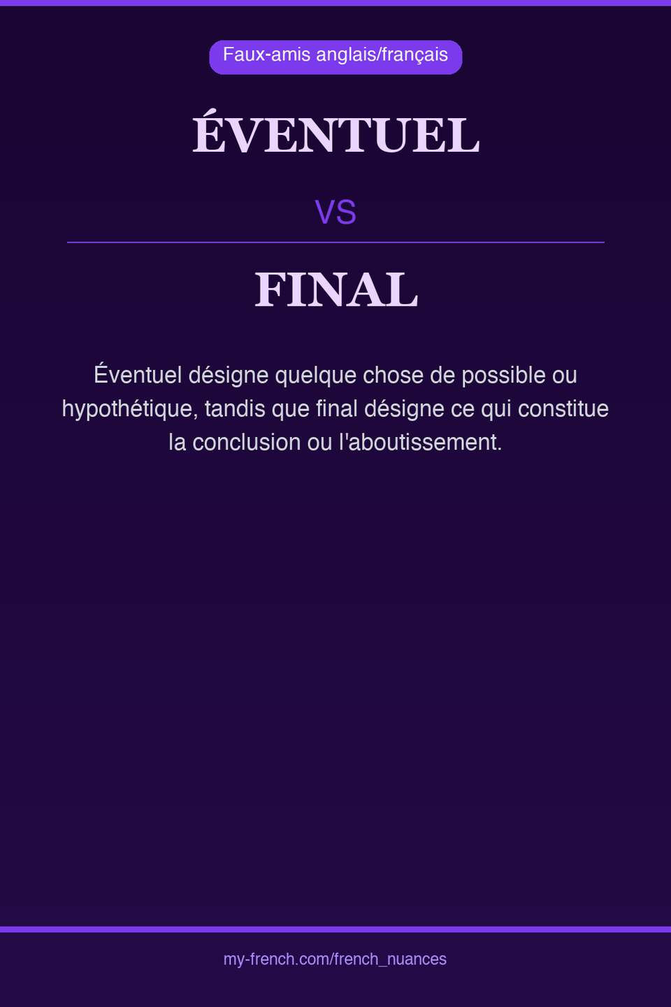 éventuel vs final : quelle nuance ?