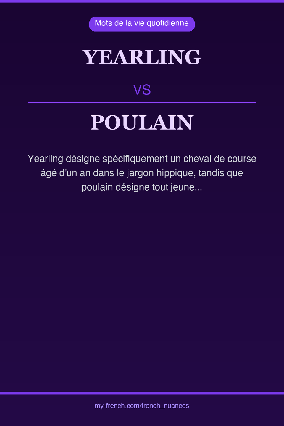 yearling vs poulain : quelle nuance ?