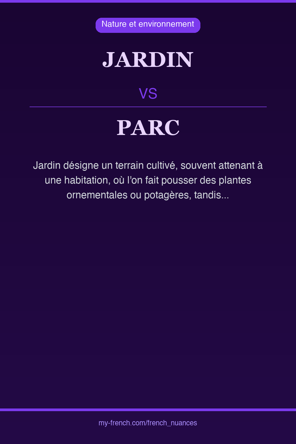 jardin vs parc : quelle nuance ?