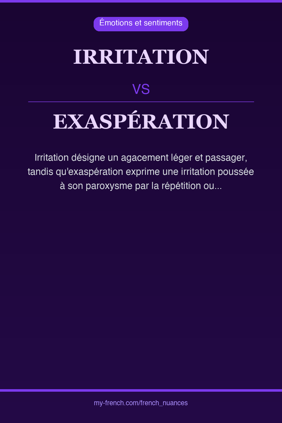 irritation vs exaspération : quelle nuance ?