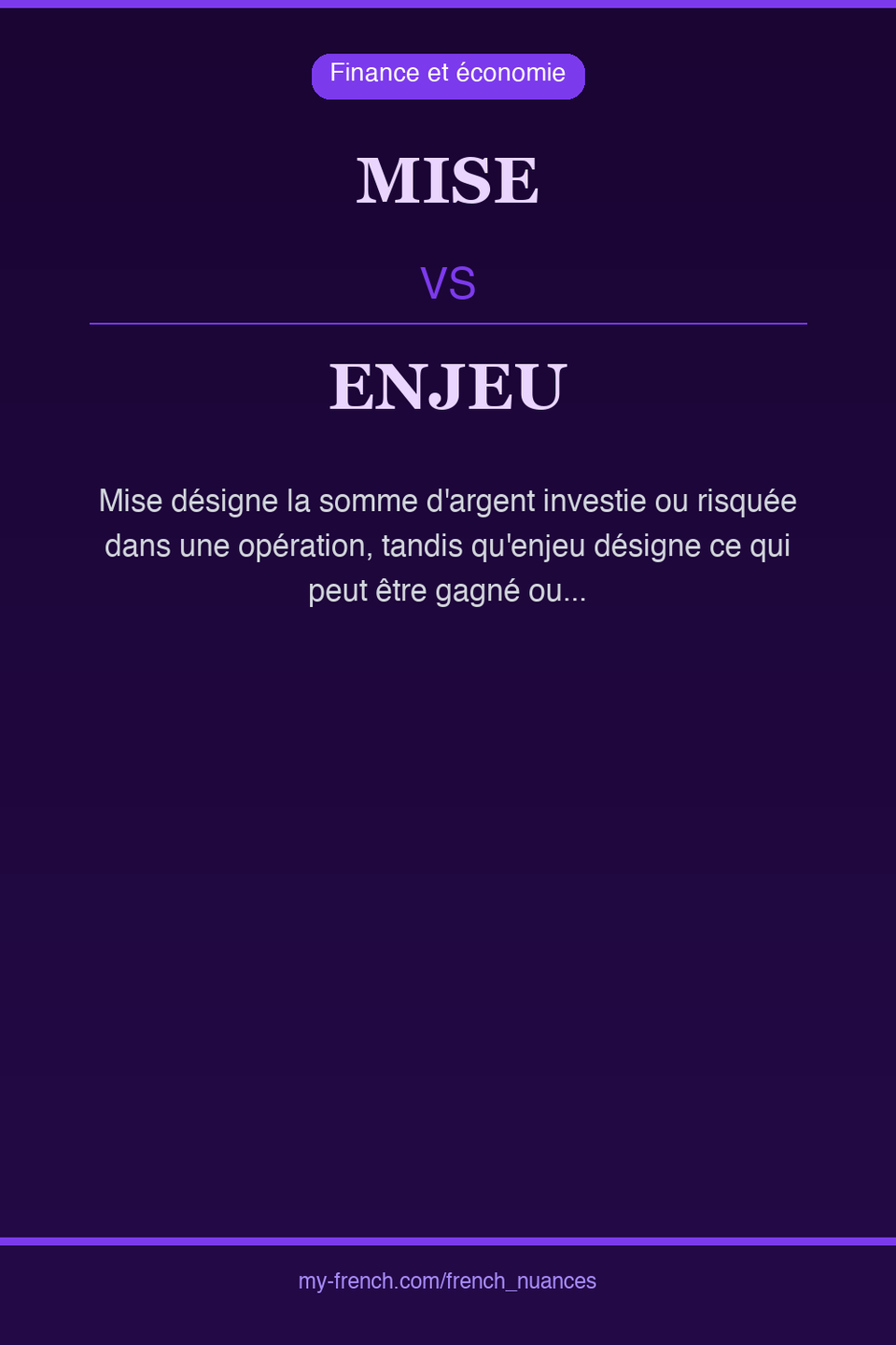 mise vs enjeu : quelle nuance ?