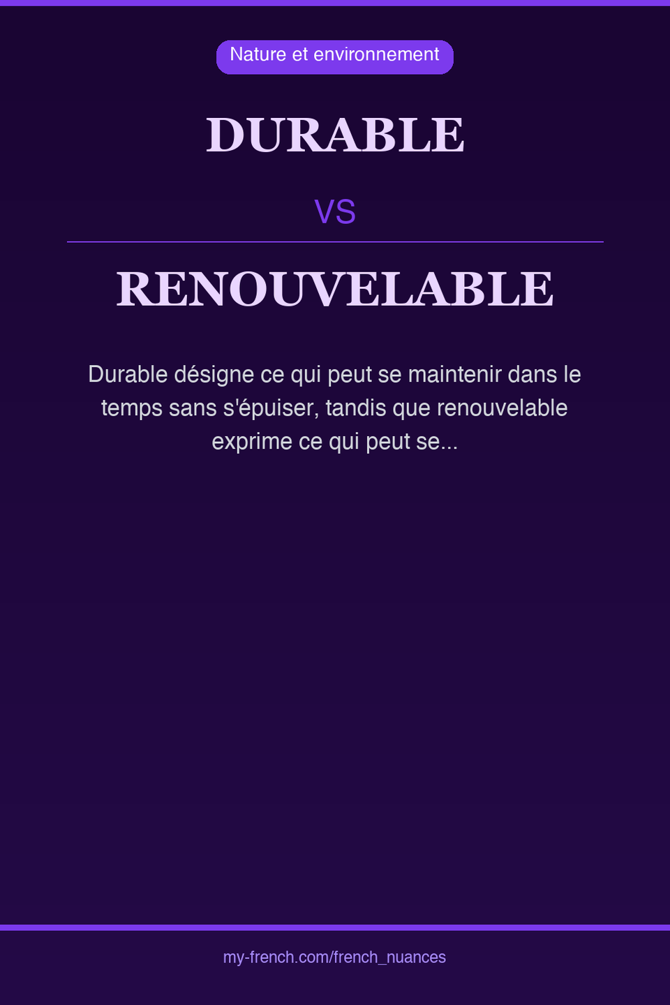 durable vs renouvelable : quelle nuance ?