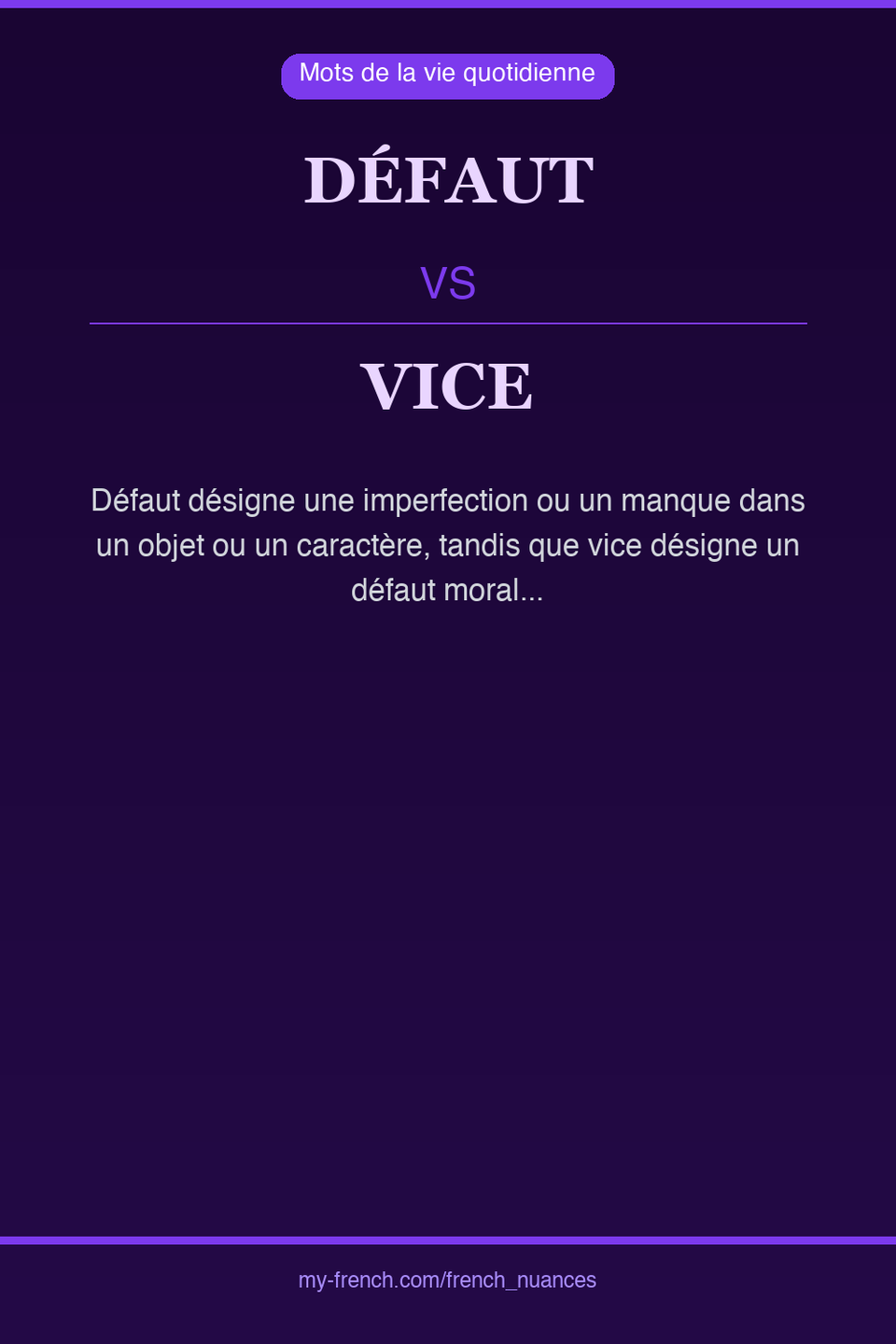 défaut vs vice : quelle nuance ?