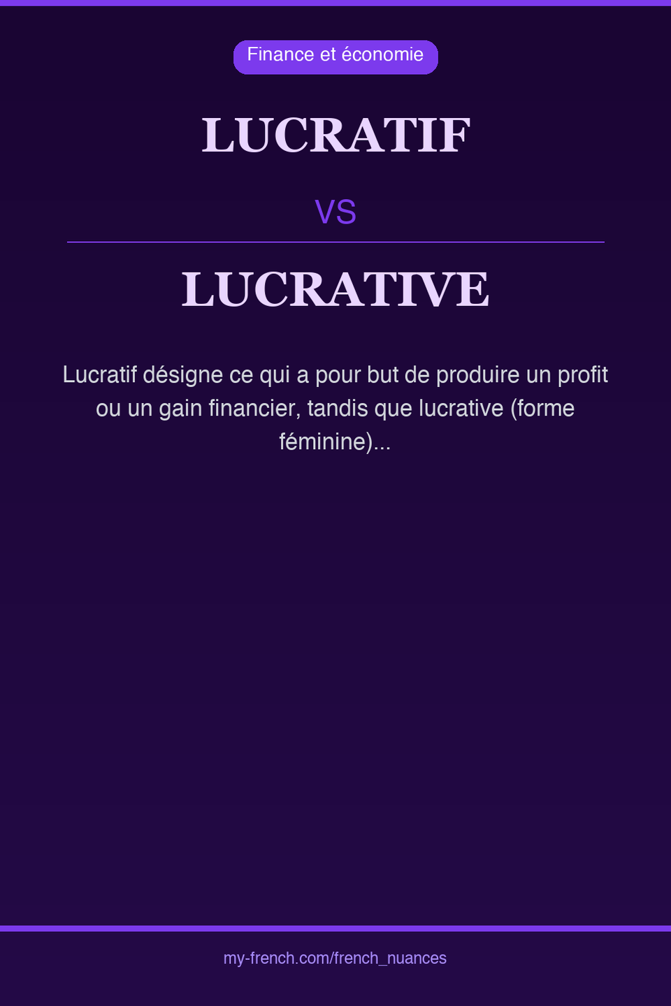 lucratif vs lucrative : quelle nuance ?