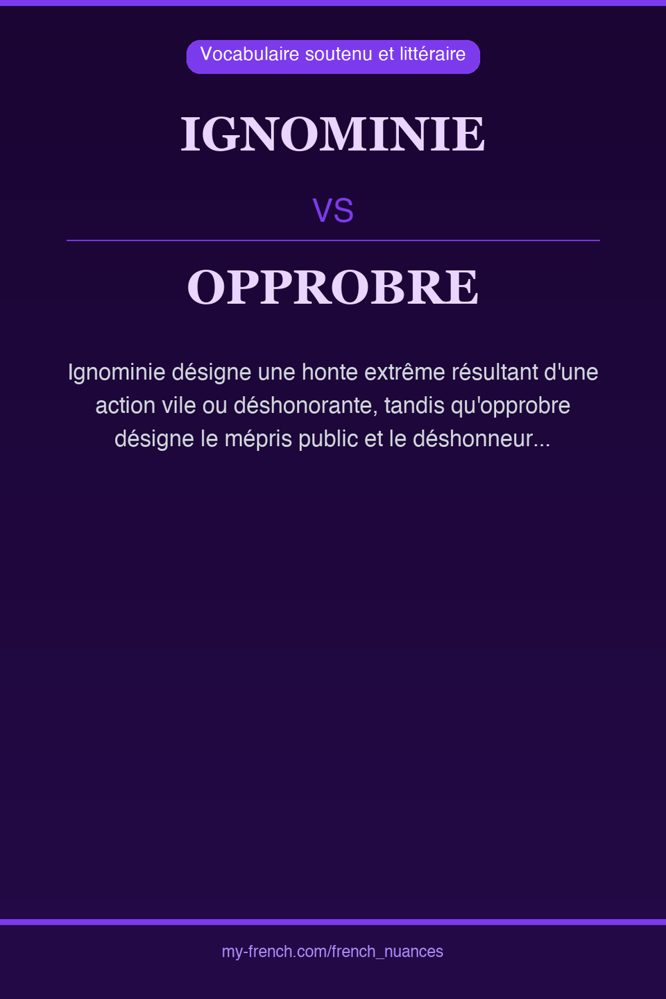 ignominie vs opprobre : quelle nuance ?