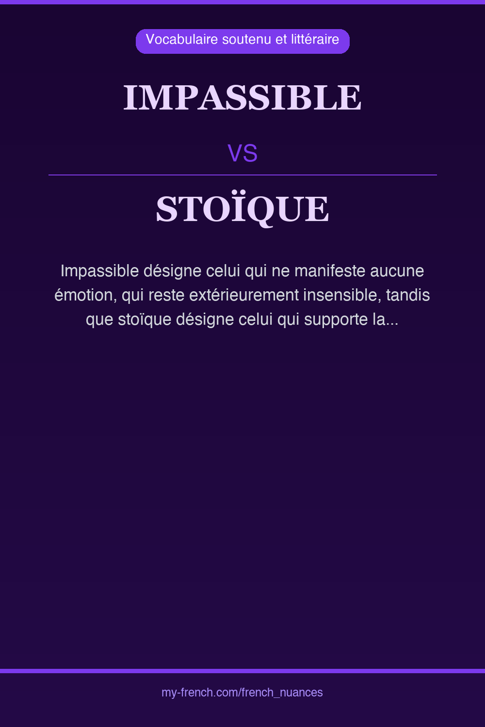 impassible vs stoïque : quelle nuance ?