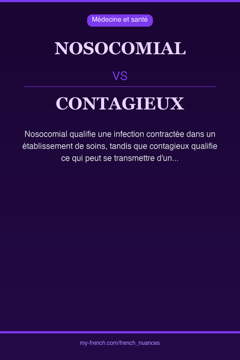 nosocomial vs contagieux : quelle nuance ?