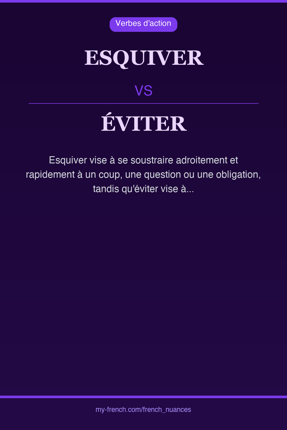 esquiver vs éviter : quelle nuance ?