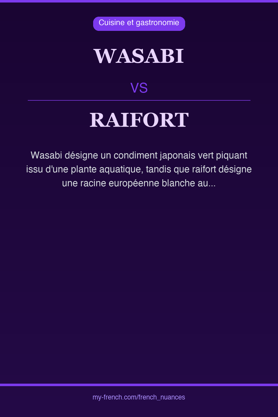 wasabi vs raifort : quelle nuance ?