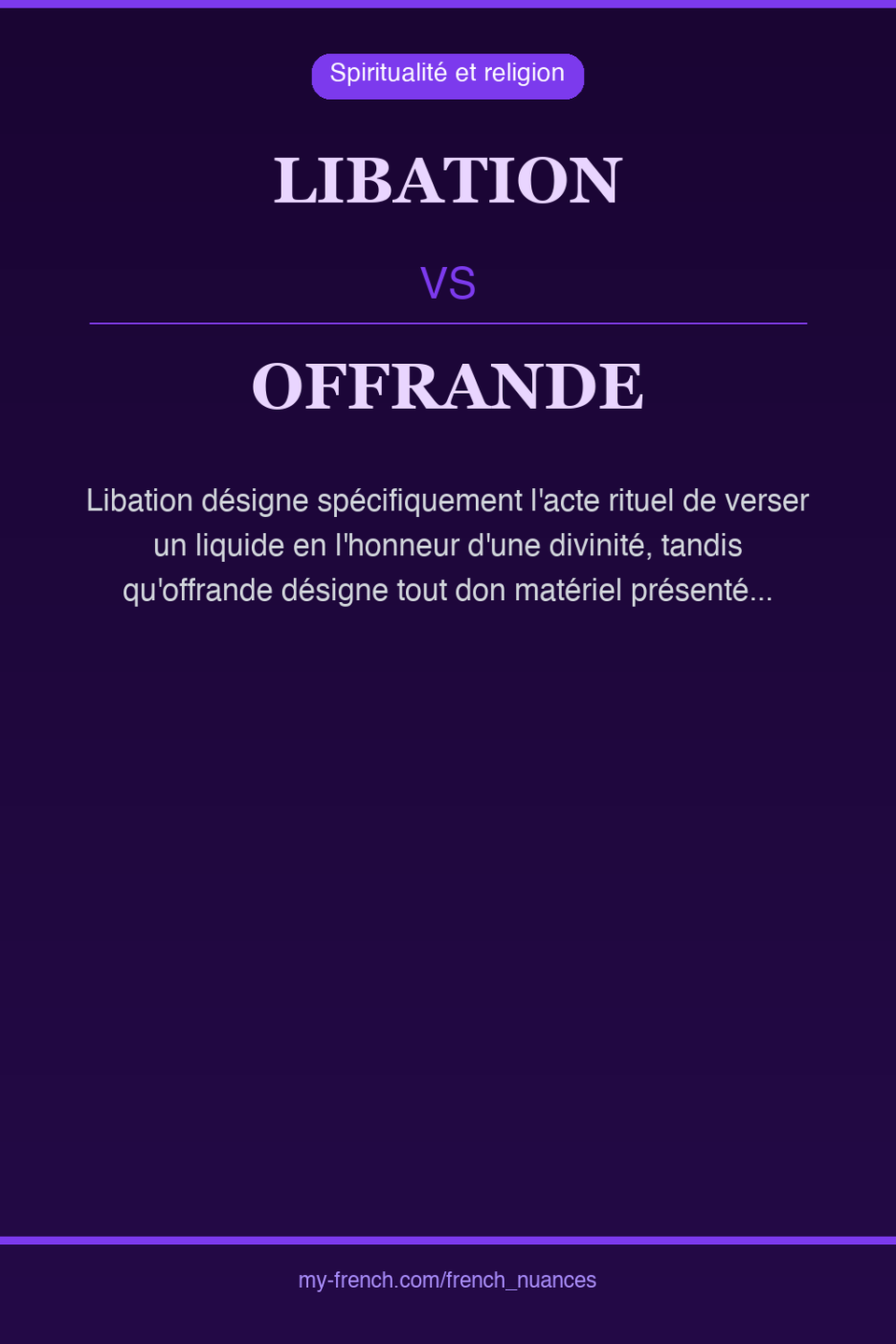 libation vs offrande : quelle nuance ?
