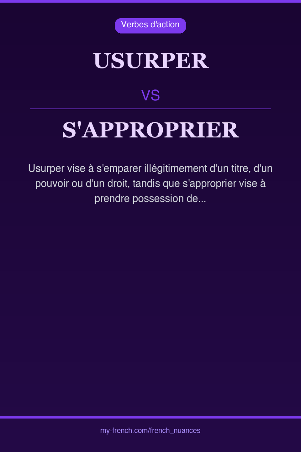 usurper vs s'approprier : quelle nuance ?