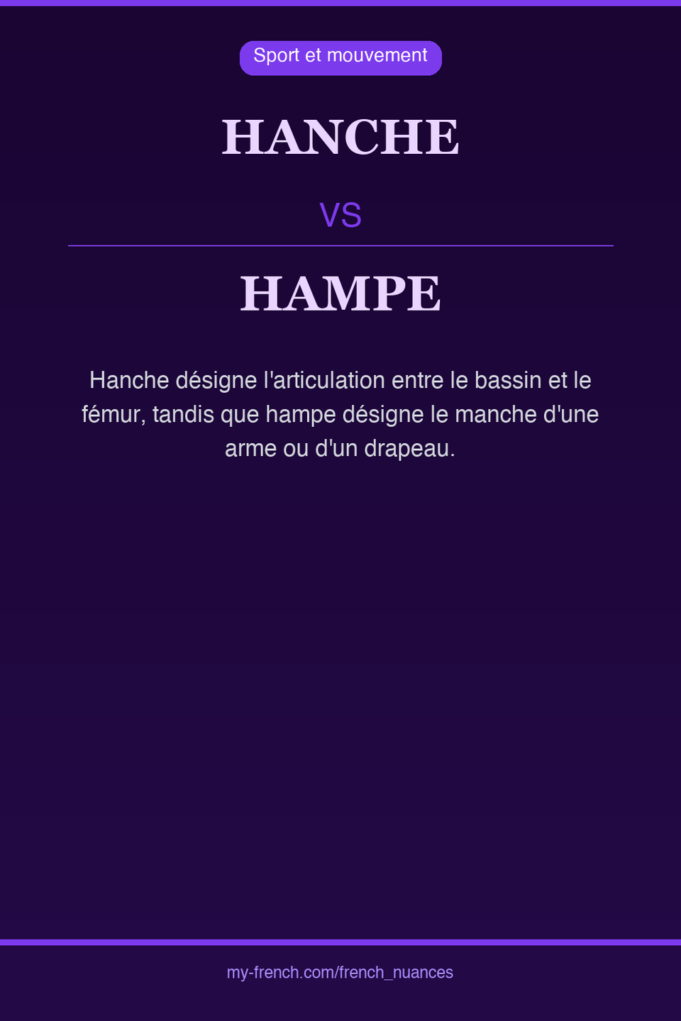 hanche vs hampe : quelle nuance ?