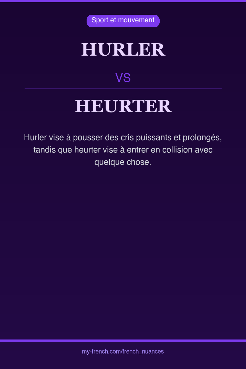 hurler vs heurter : quelle nuance ?