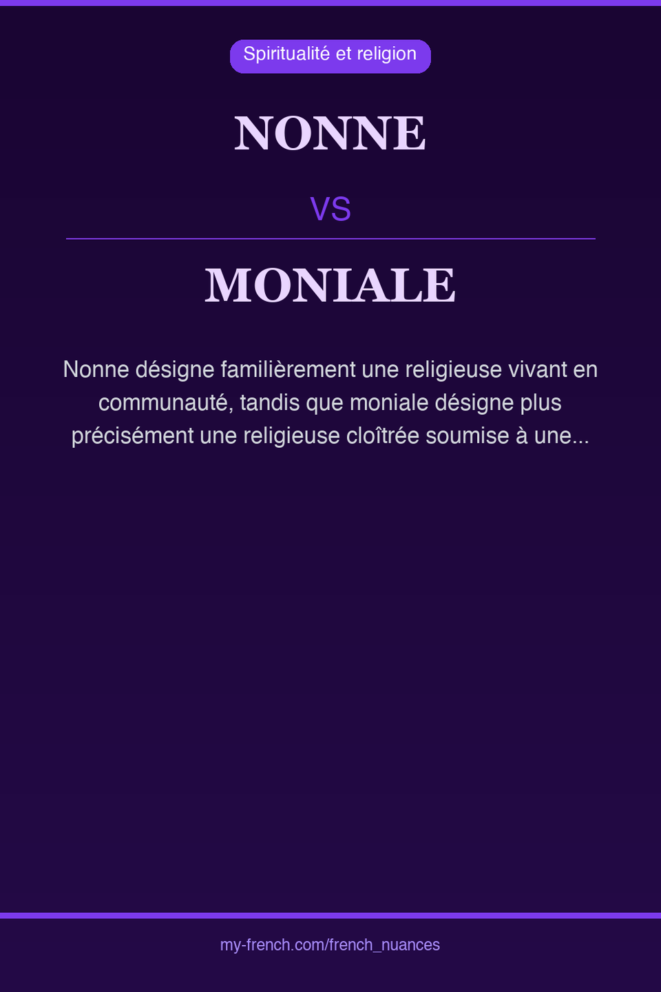 nonne vs moniale : quelle nuance ?