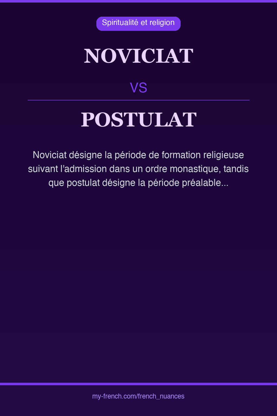 noviciat vs postulat : quelle nuance ?
